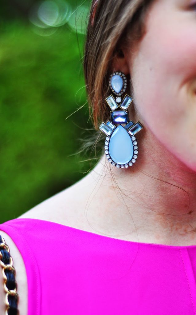 Bauble Bar blue statement earrings