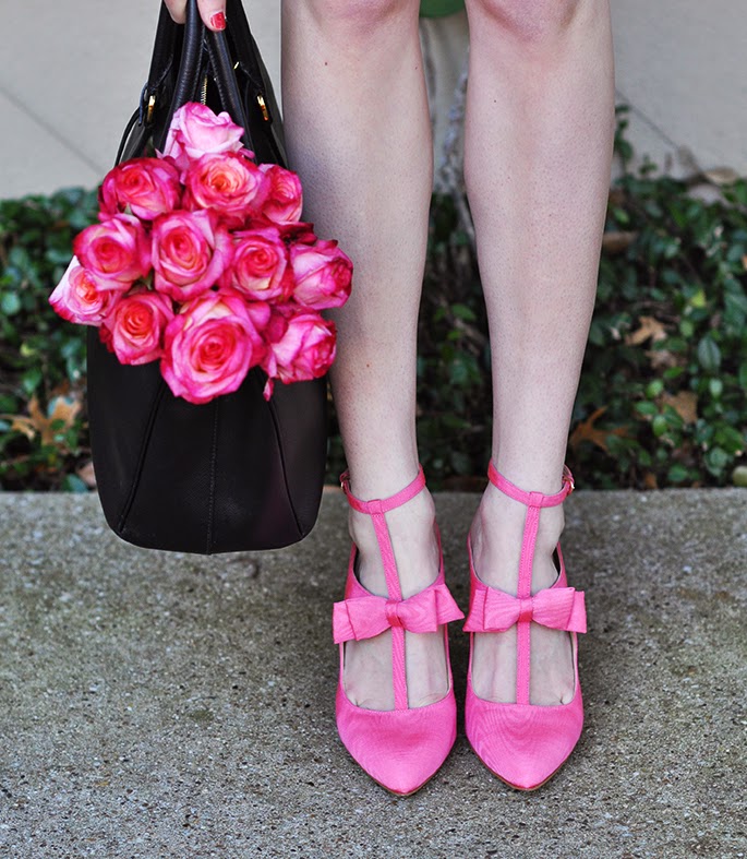 Nine West bow pink heels