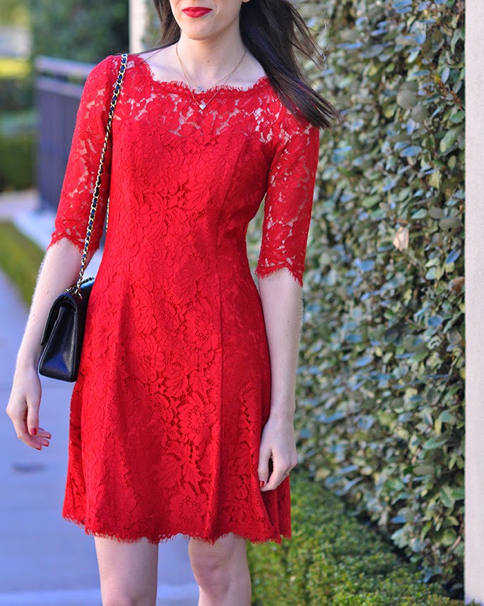 Eliza J lace tulip dress red