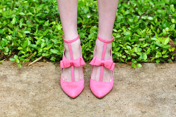 Nine West pink bow heels