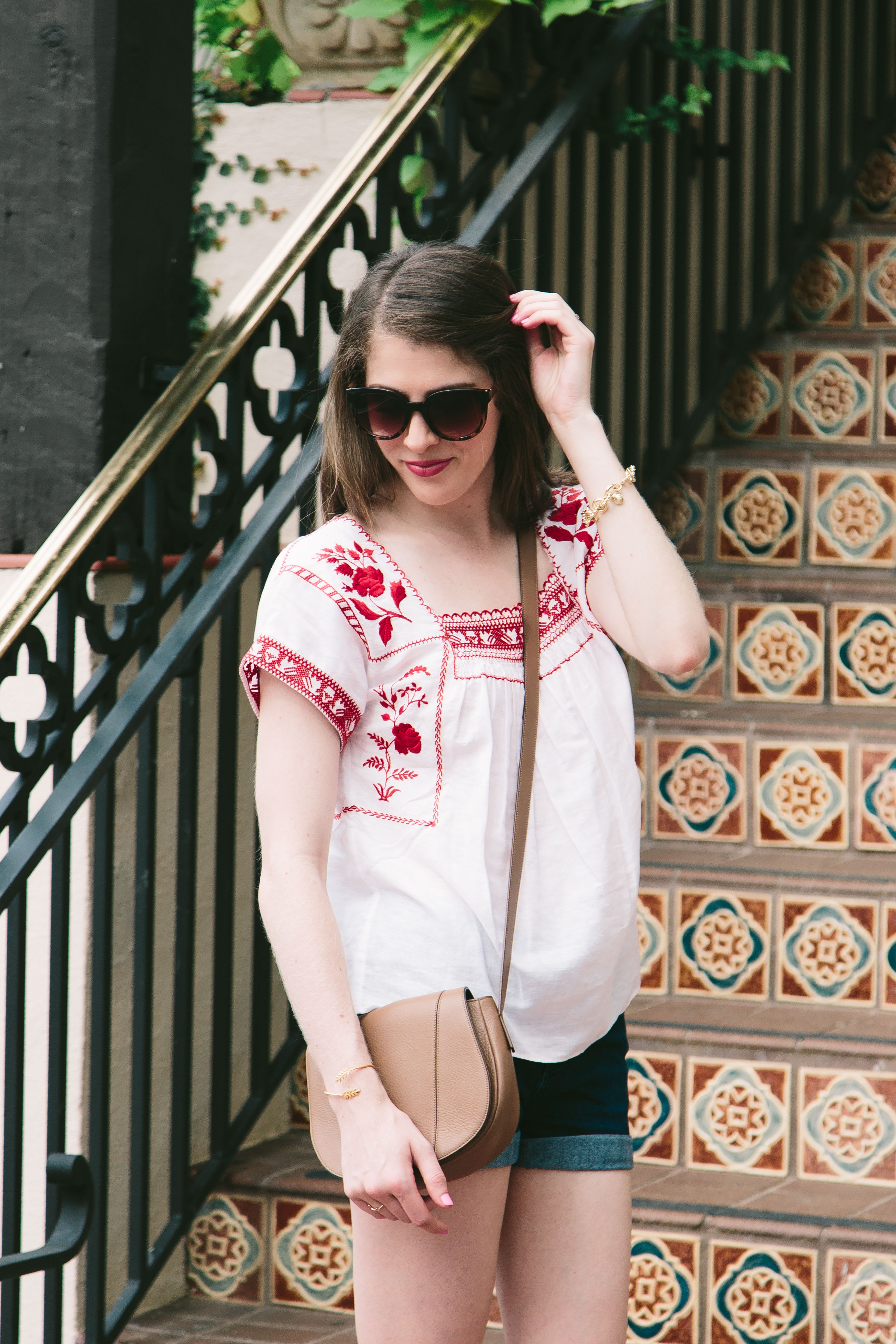 Madewell embroidered top
