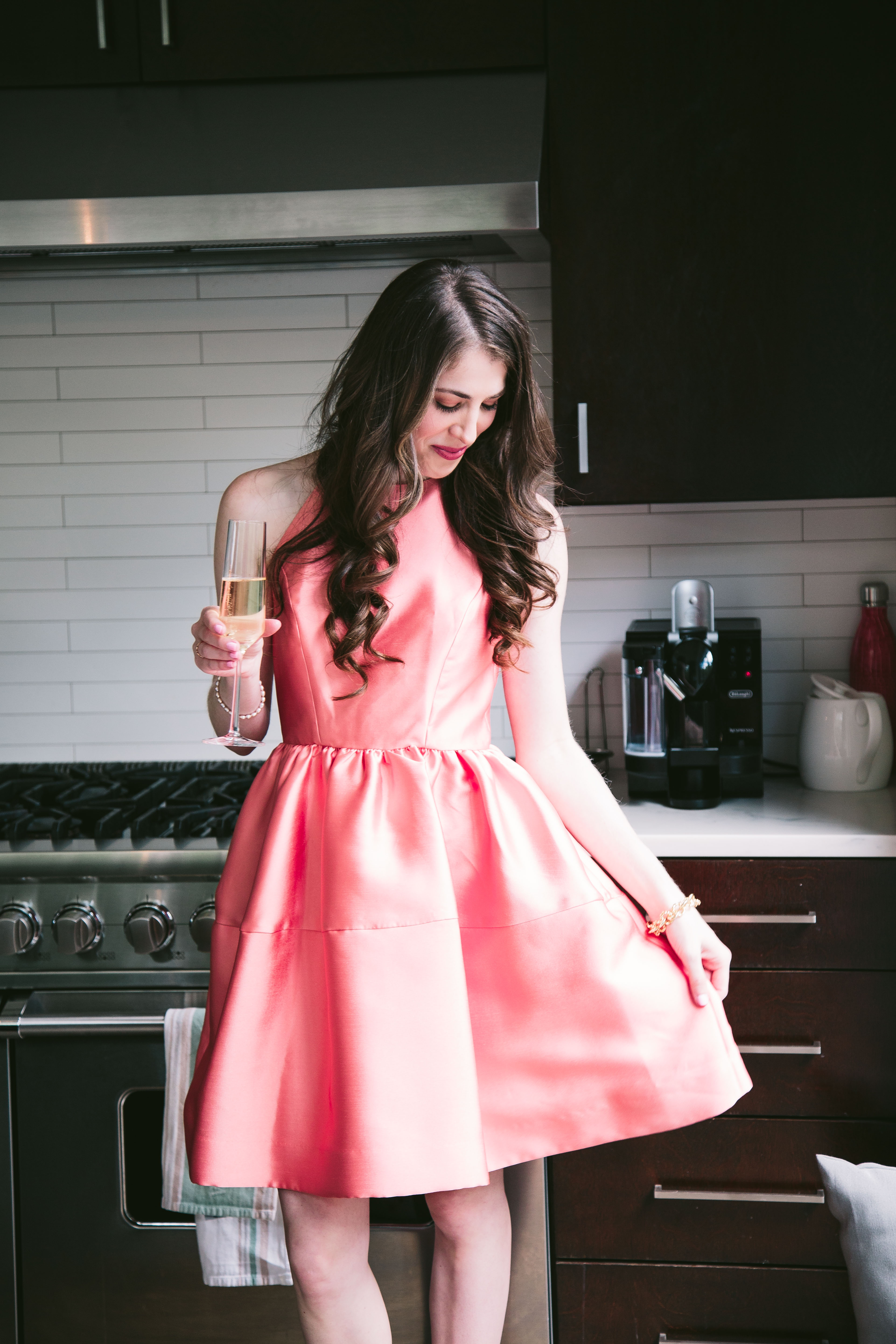 Erin Fetherston pink satin dress