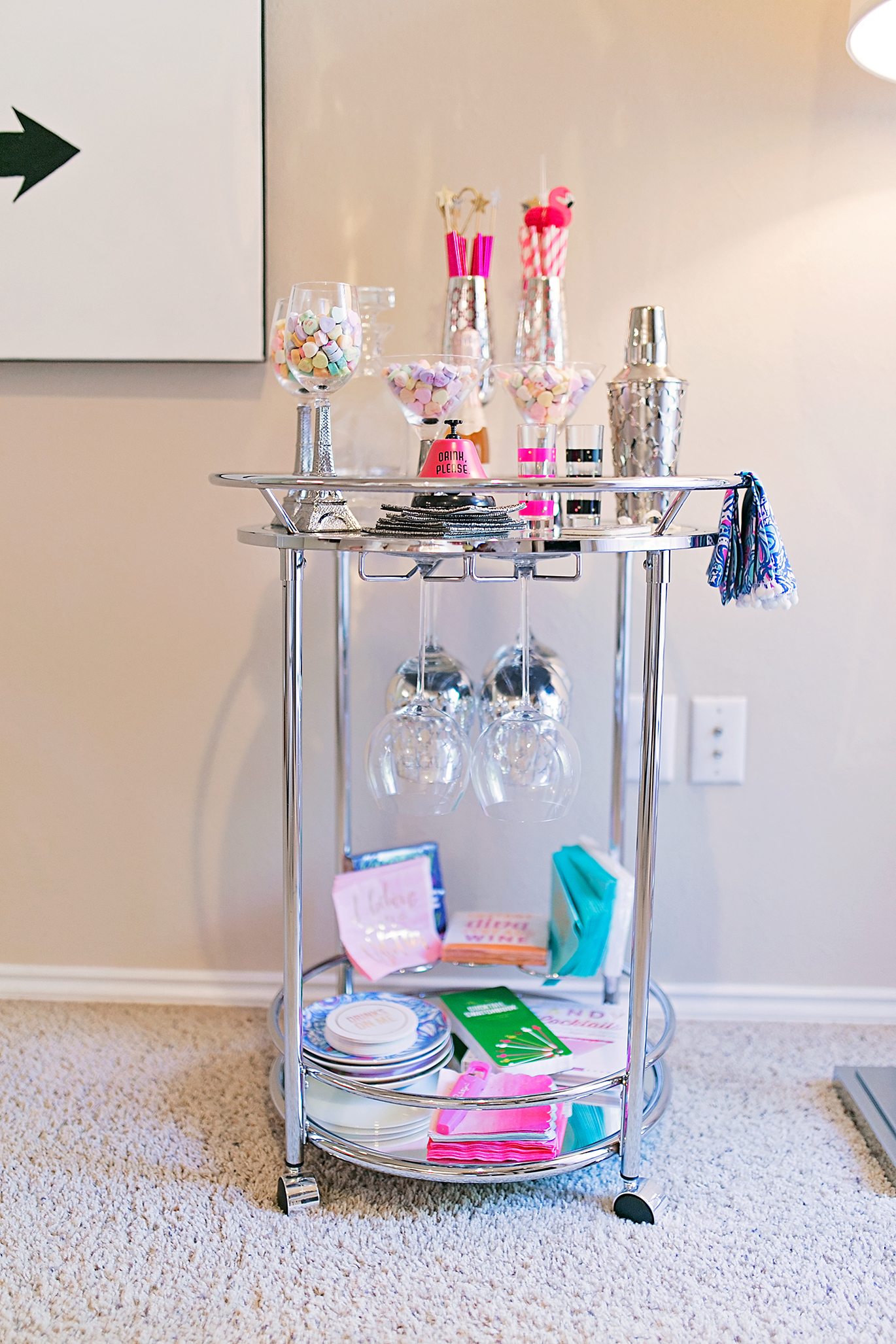 How to style a silver bar cart