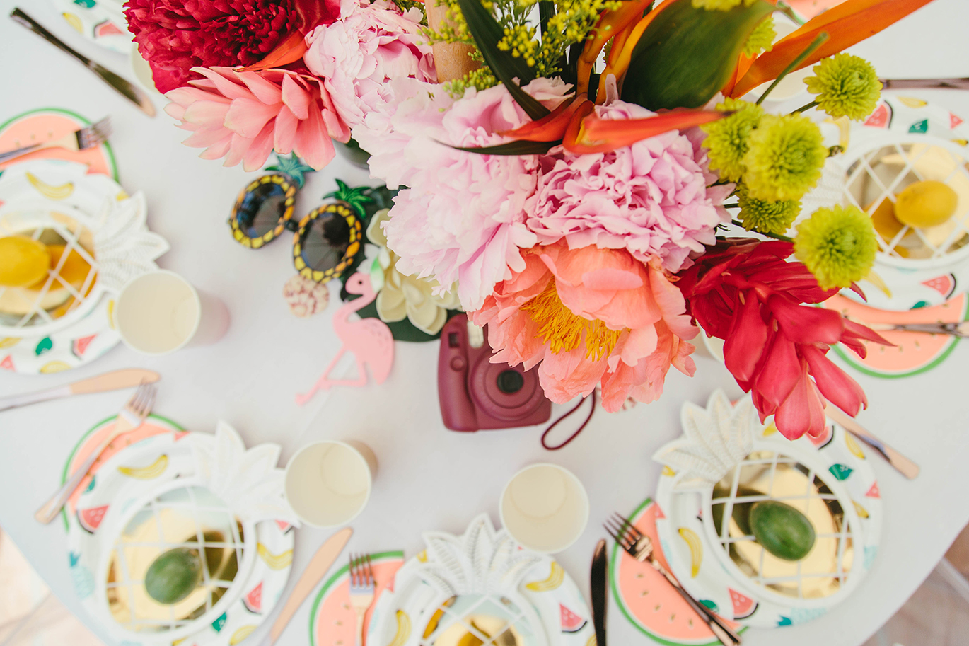 Colorful summer tablescape