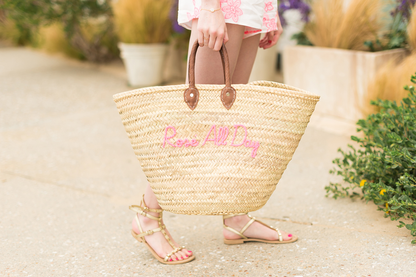 Rose all day beach tote